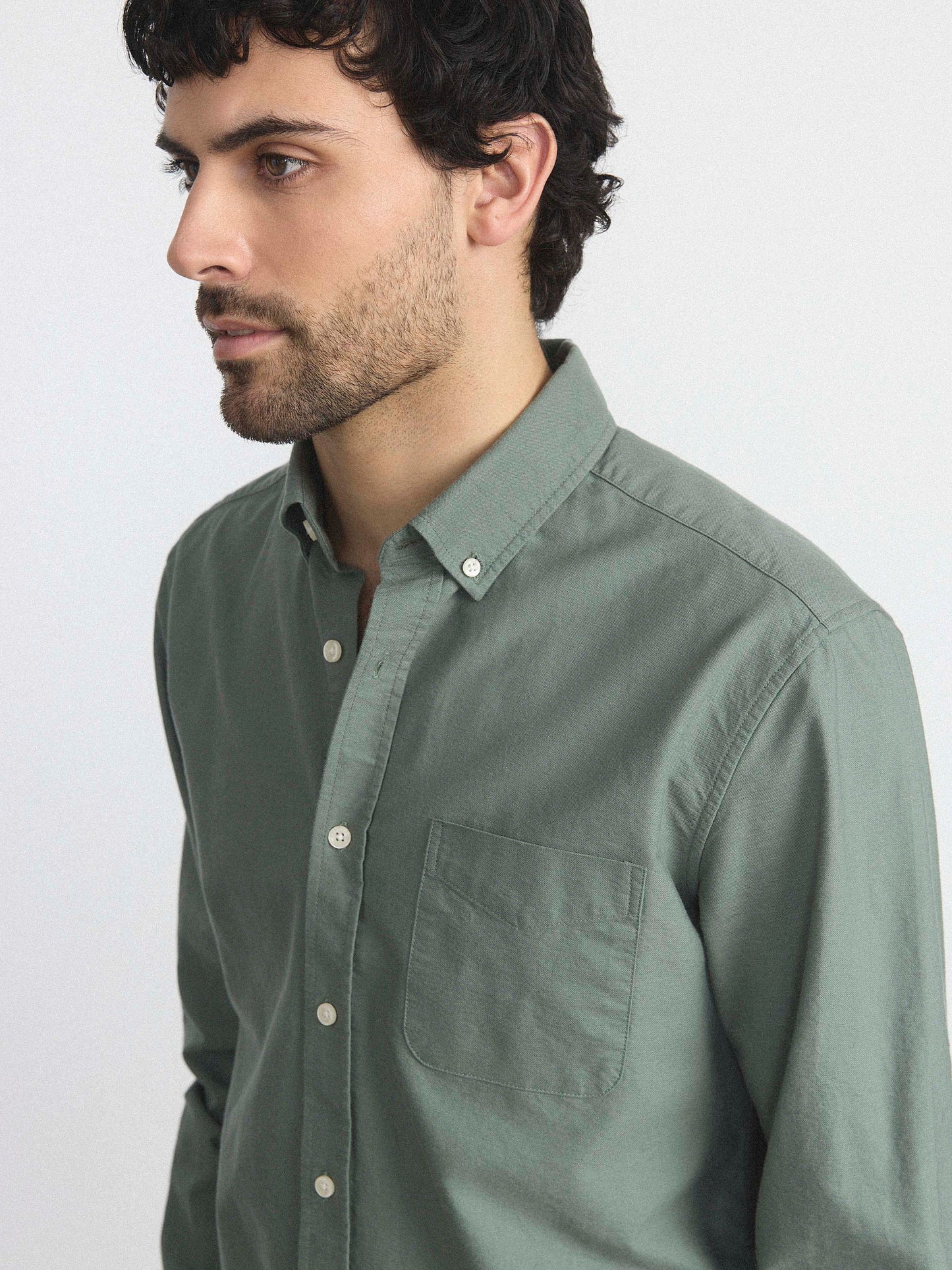 The Jasper Oxford Shirt in Laurel Green