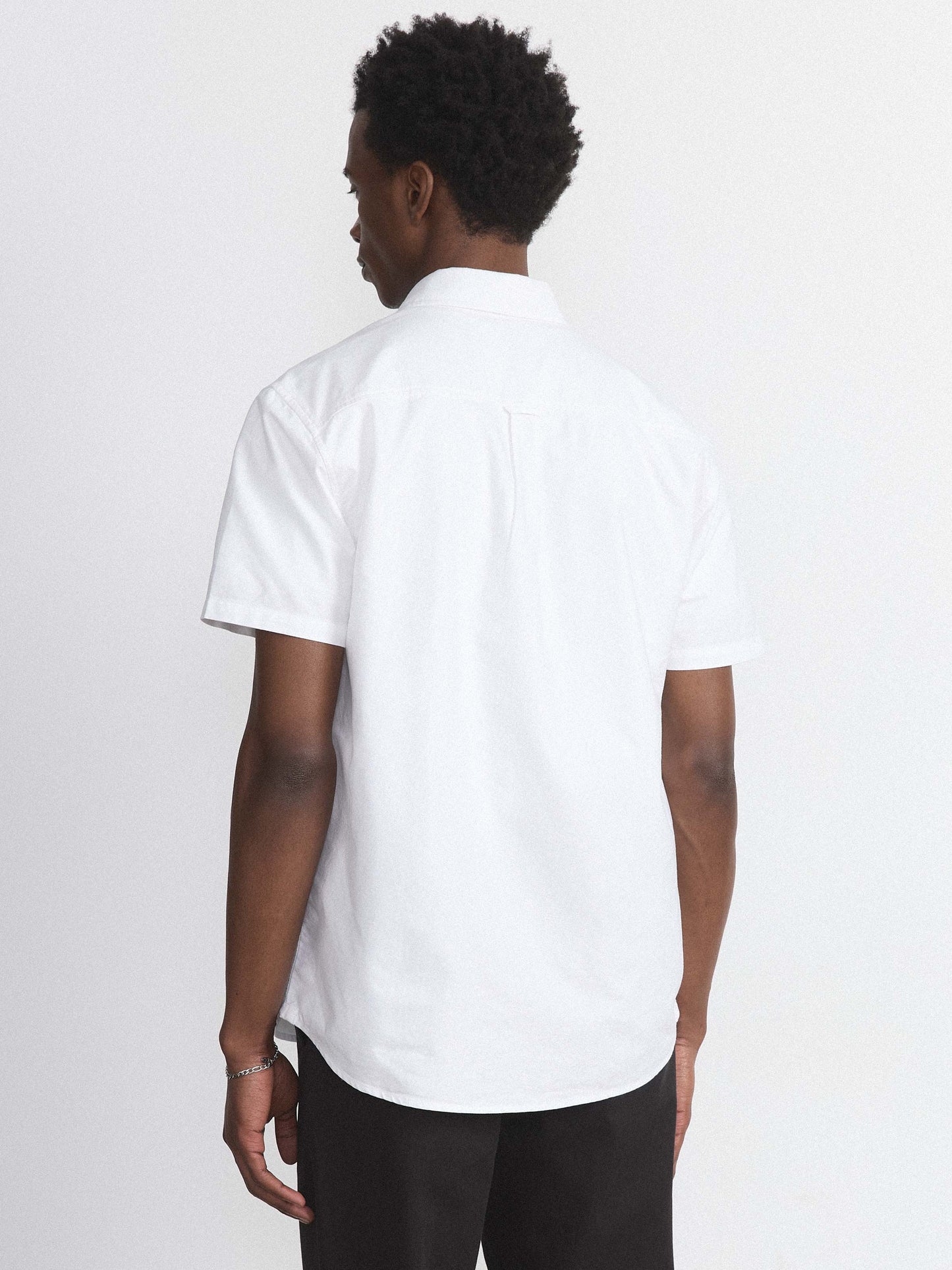 The Jasper Short Sleeve Oxford Shirt in White