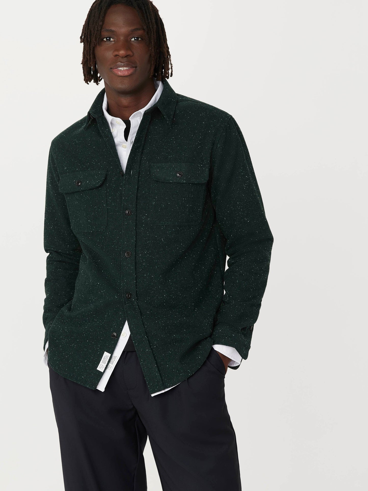 The Neppy Flannel Shirt  in Forest Green