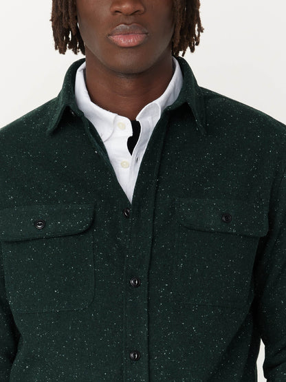 The Neppy Flannel Shirt  in Forest Green