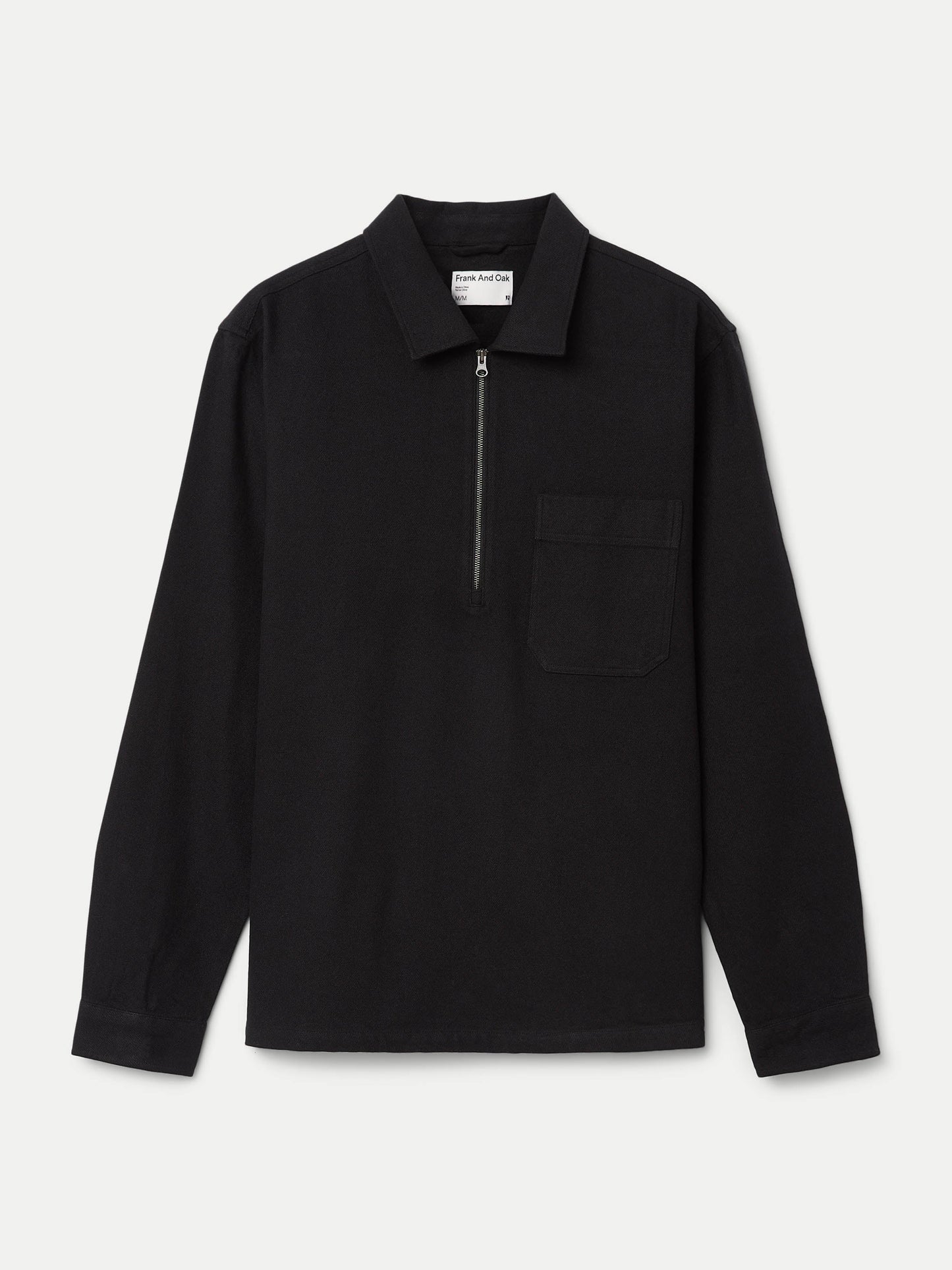 The Kapok Flannel Half Zip in Black