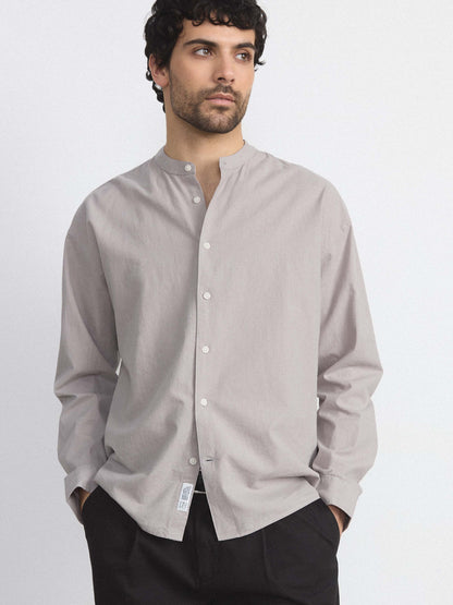 The Loose Officer Collar Shirt in Flint Grey