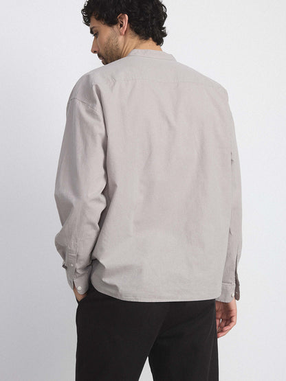 The Loose Officer Collar Shirt in Flint Grey