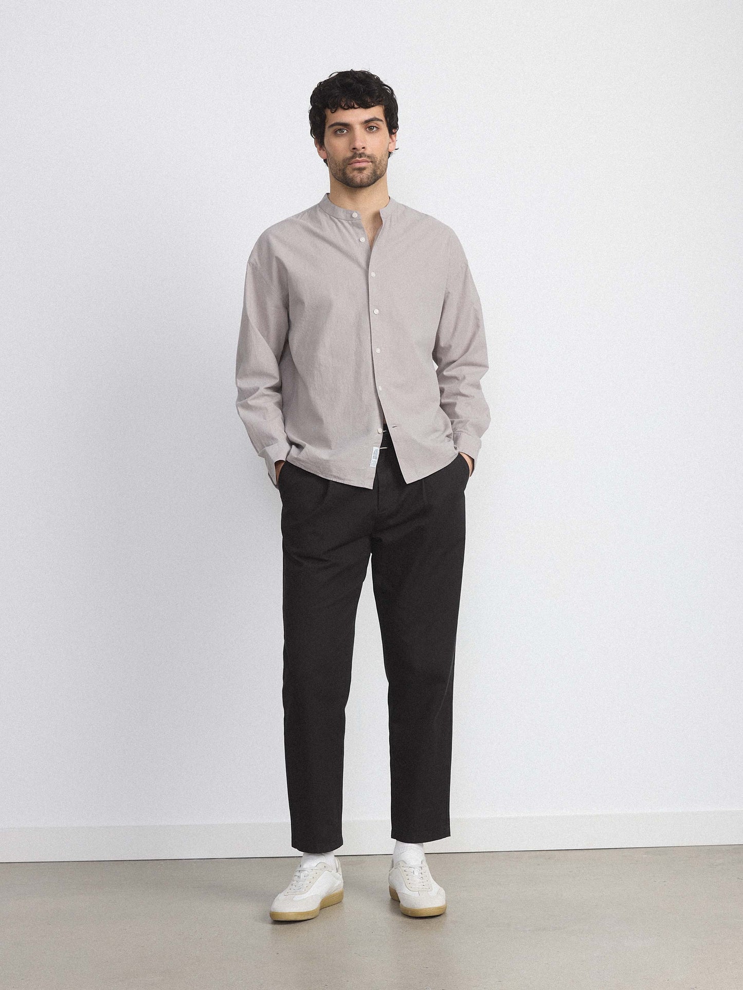 The Loose Officer Collar Shirt in Flint Grey