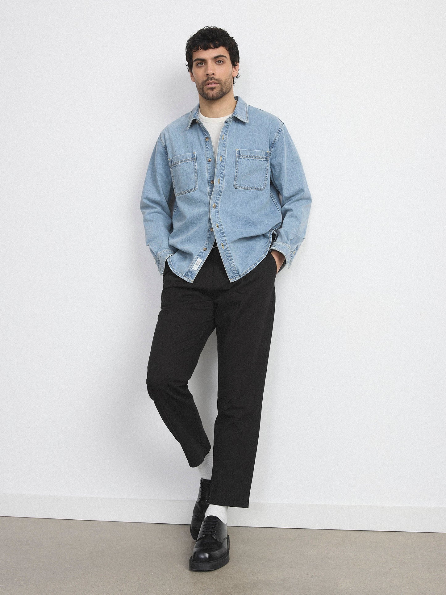 The Utility Denim Shirt in Vintage Blue