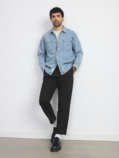 The Utility Denim Shirt in Vintage Blue