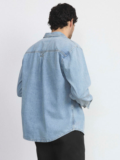 The Utility Denim Shirt in Vintage Blue