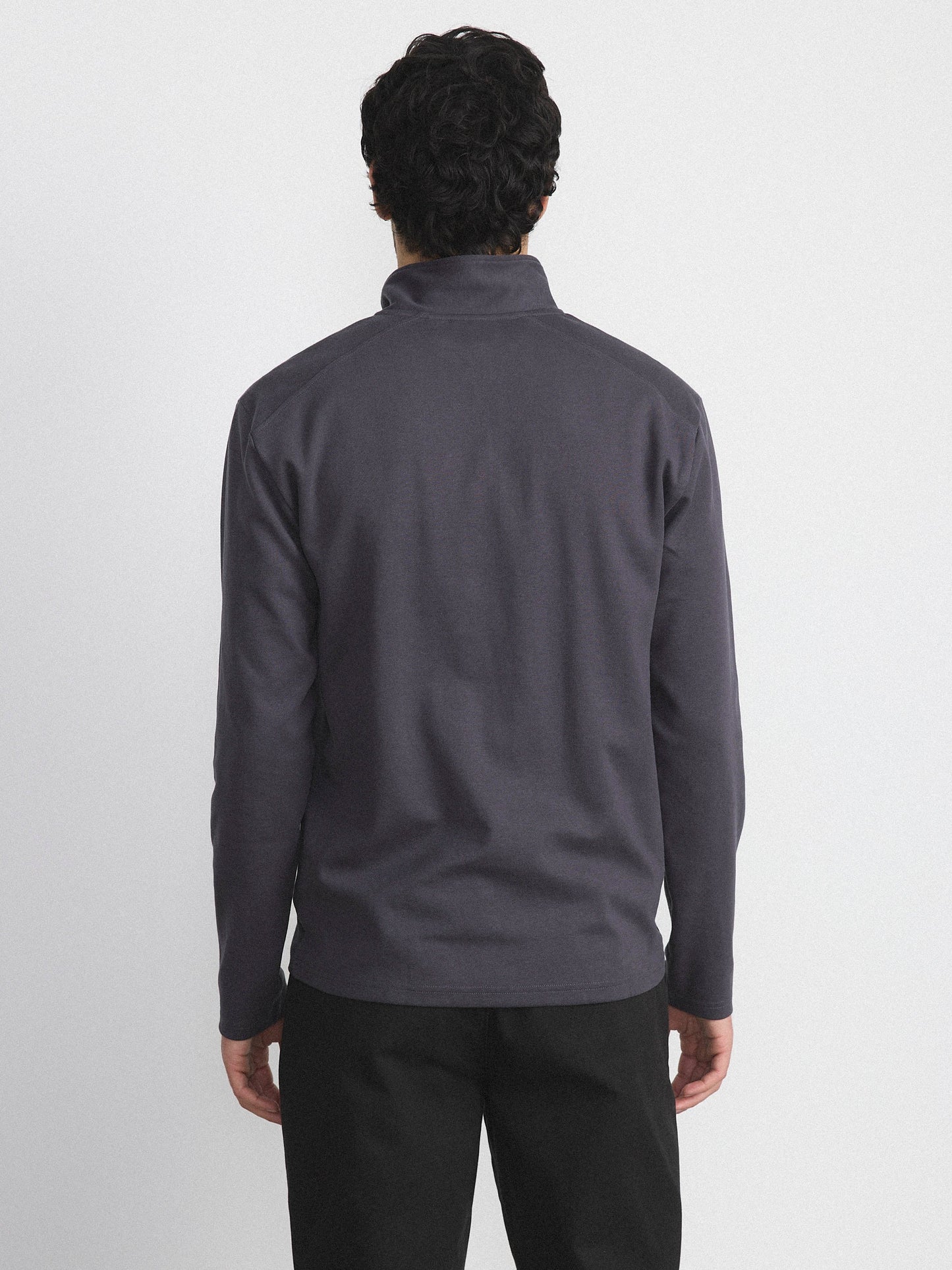 The Long Sleeve Half Zip in Dark Grey