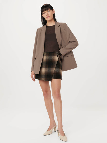 The Mini Wrap Skirt in Dark Chocolate