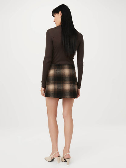 The Mini Wrap Skirt in Dark Chocolate