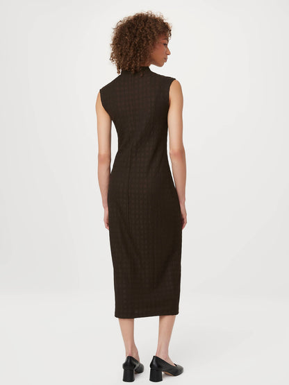 The Textured Midi Dress in Dark Chocolate