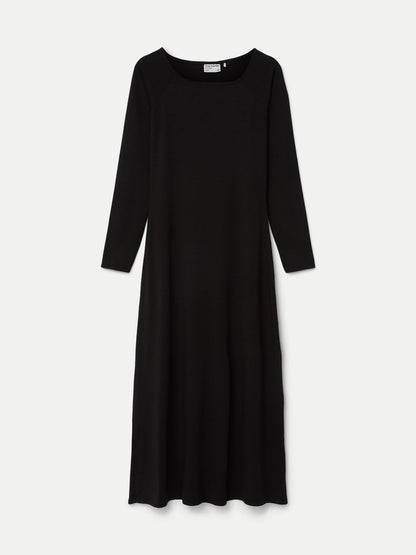 The Open Neck Long Dress in Black