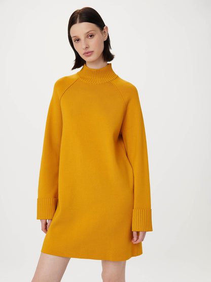 The Compact Sweater Dress in Mustard