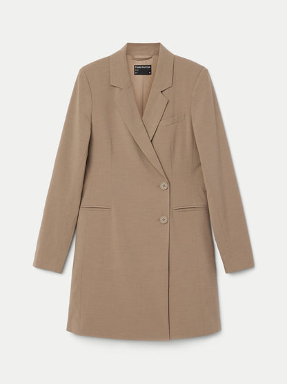 The Fitted Blazer Dress  in Taupe