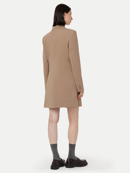 The Fitted Blazer Dress  in Taupe