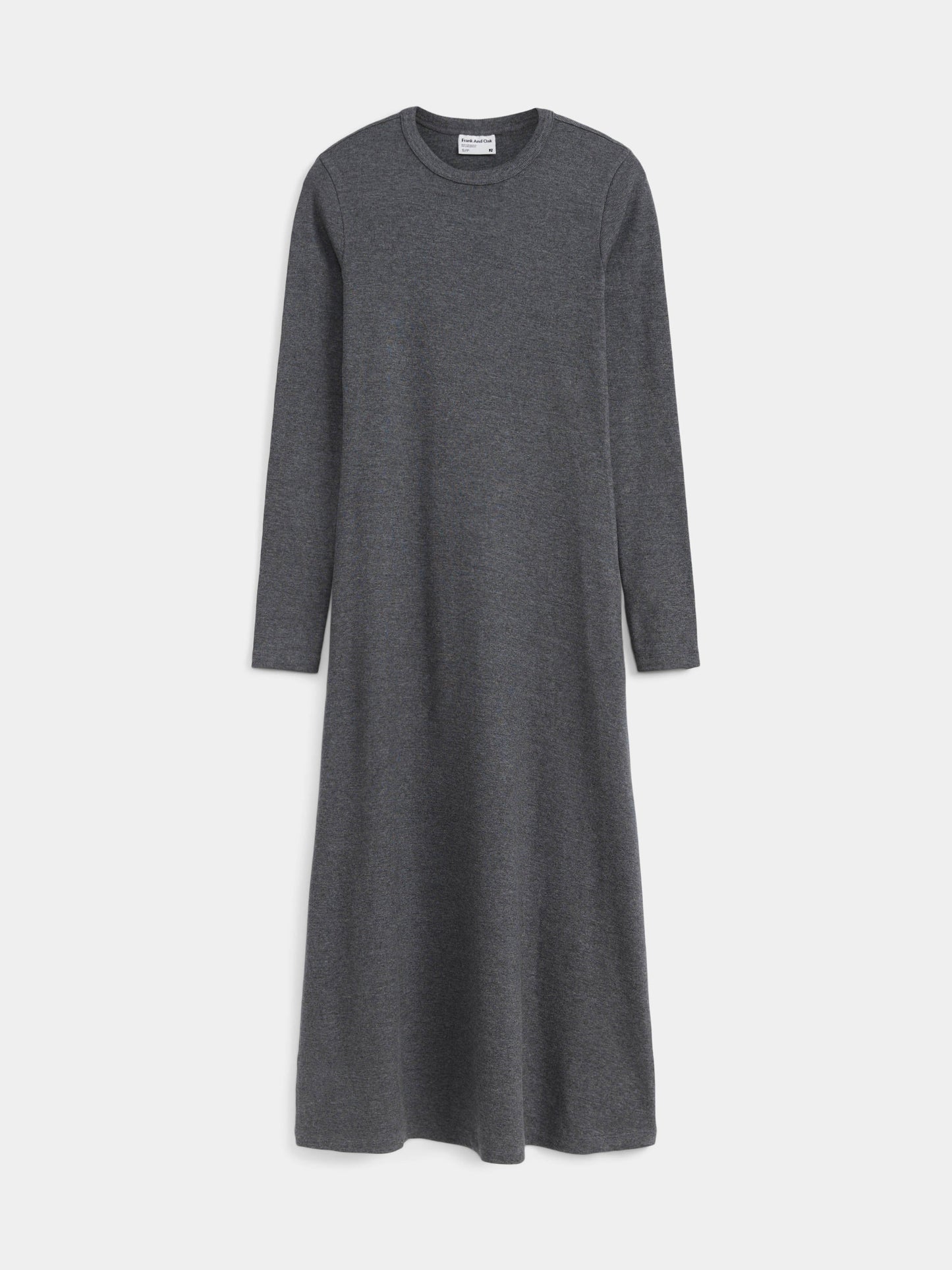 The Ribbed Maxi Dress in Cool Grey