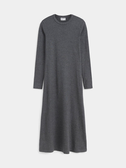 The Ribbed Maxi Dress in Cool Grey