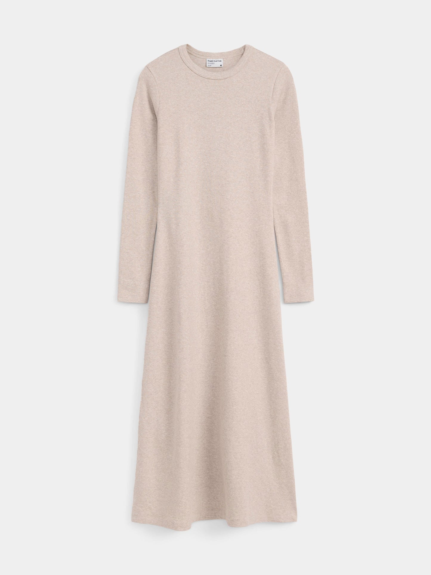 The Ribbed Maxi Dress in Beige